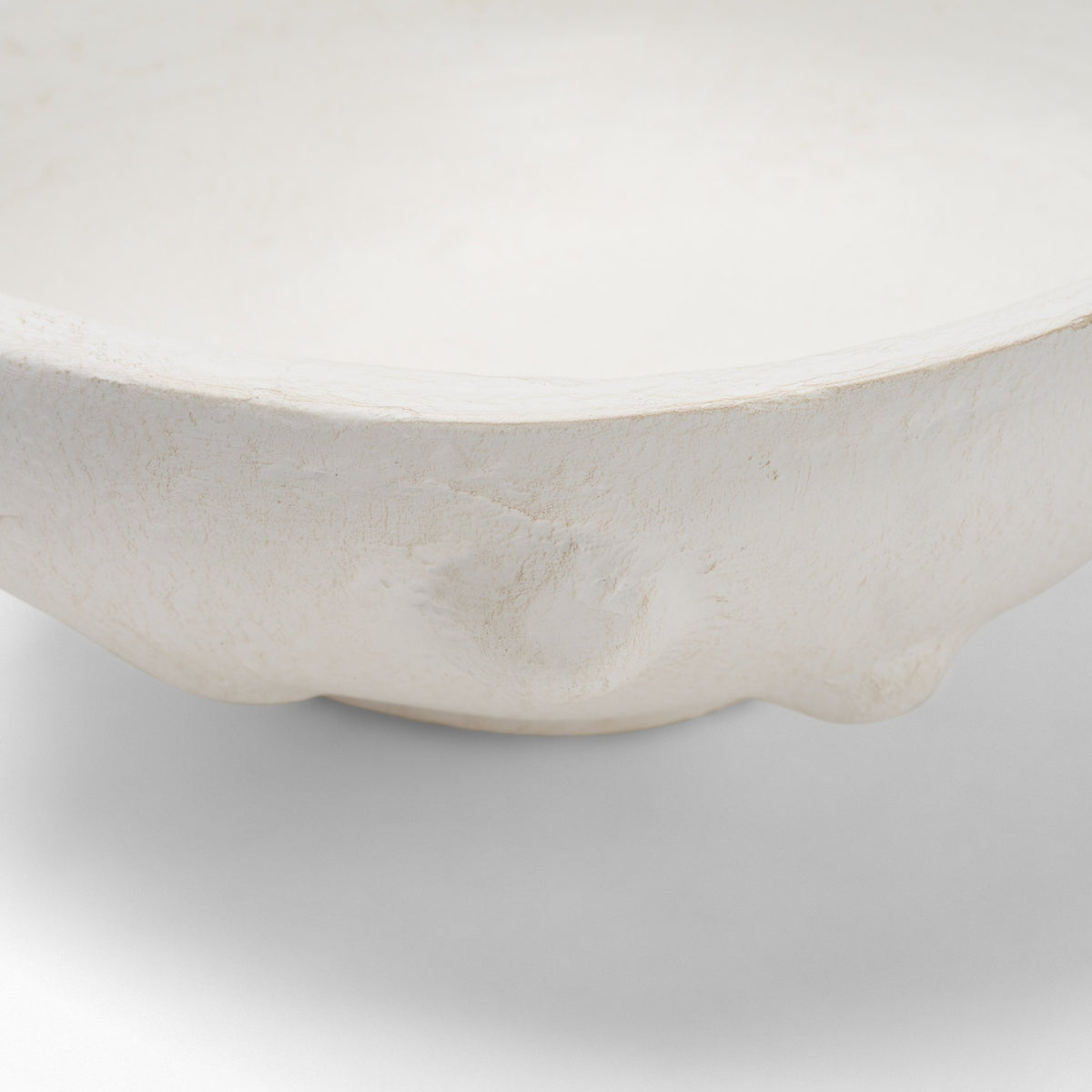 Punto Small White Paper Mache Dotted Centerpiece Bowl-Bowls-DECOROLALA