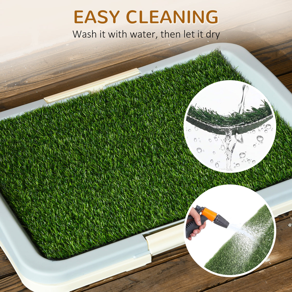 Puppy Training Pad with Artificial Grass and Tray, 24.8" x 19.1"-Dogs-DECOROLALA
