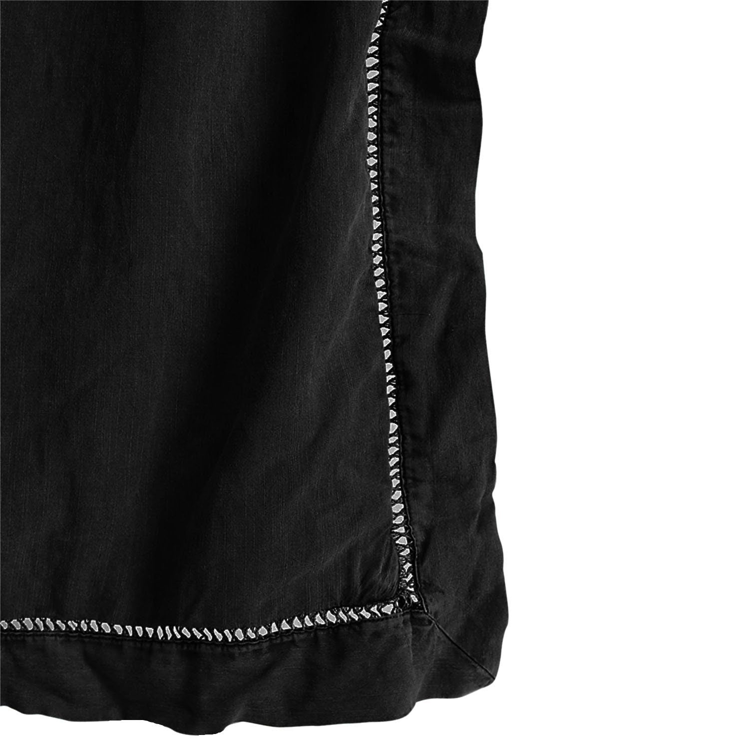 Pure Black Embroidered Edge Linen Bedding Set - Handmade Soft Set-n/a-DECOROLALA