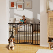 PwaHut Baby and Pet Safety Gate - Black 30"-51" Wide Pressure Fit-Dogs-DECOROLALA