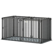 55 Inch Heavy Duty Dog Crate, Extra Large Metal Dog Cage Kennel with Mat for Large Breeds, Modular Puppy Playpen