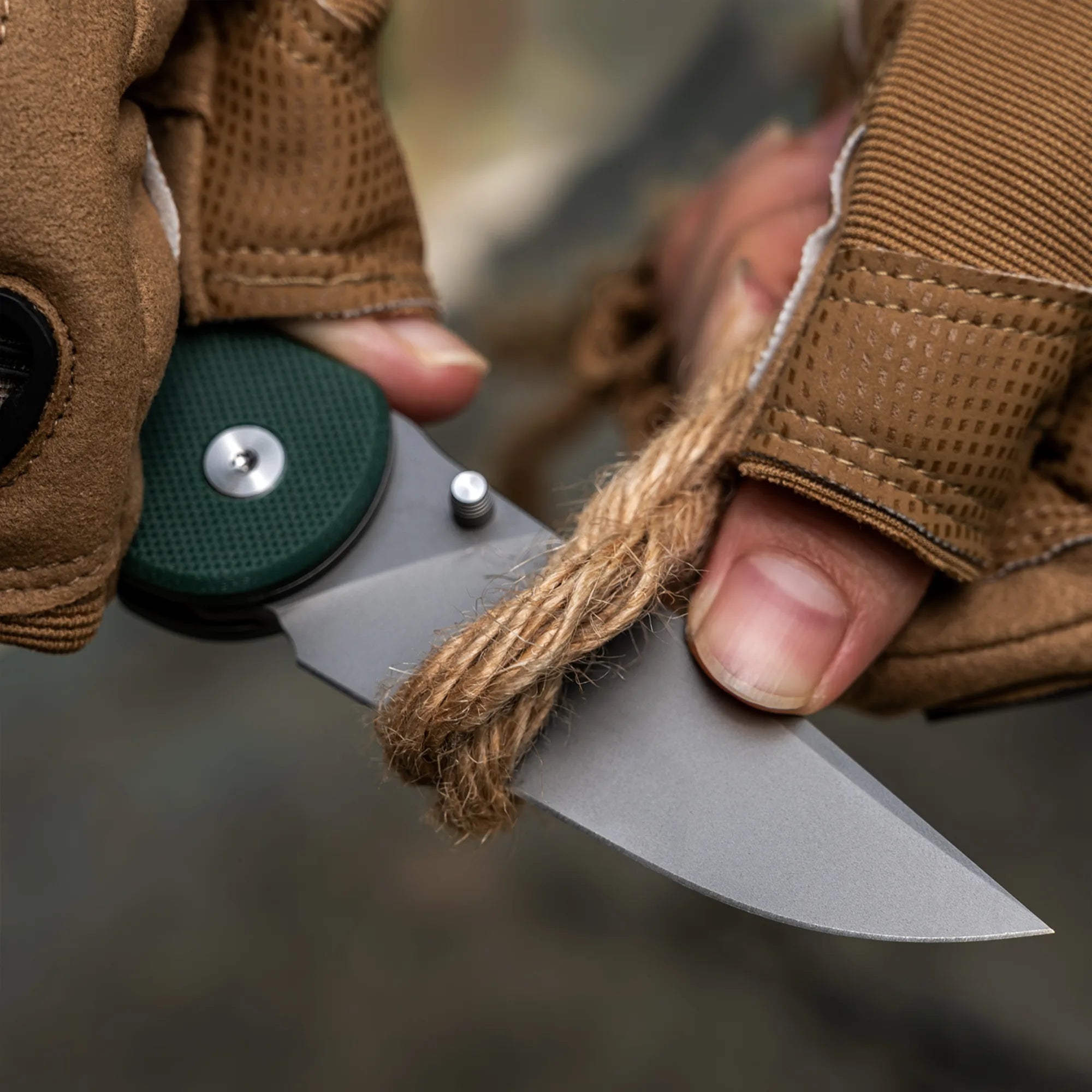 Quick Clip Folding Knife - 14C28N Steel, Military Green G10-2