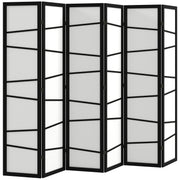 66.9" Folding Room Divider, 6 Panel Wall Partition with Wood Frame for Bedroom, Home Office, White