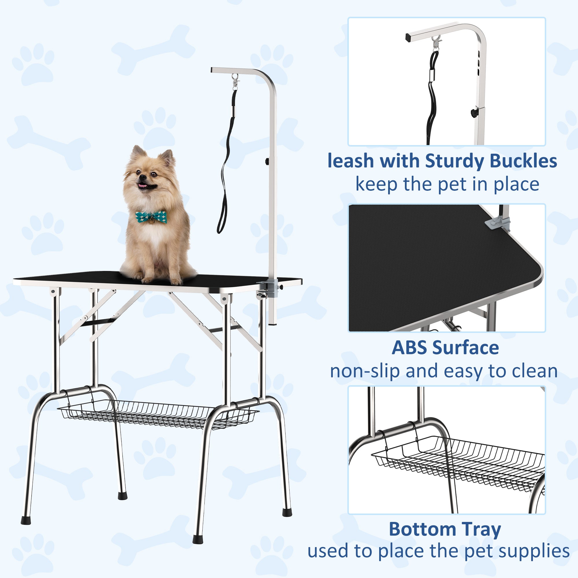36-inch Dog Grooming Table Stainless Steel QUALITY GUARANTEED with Adjustable Arm and Basket