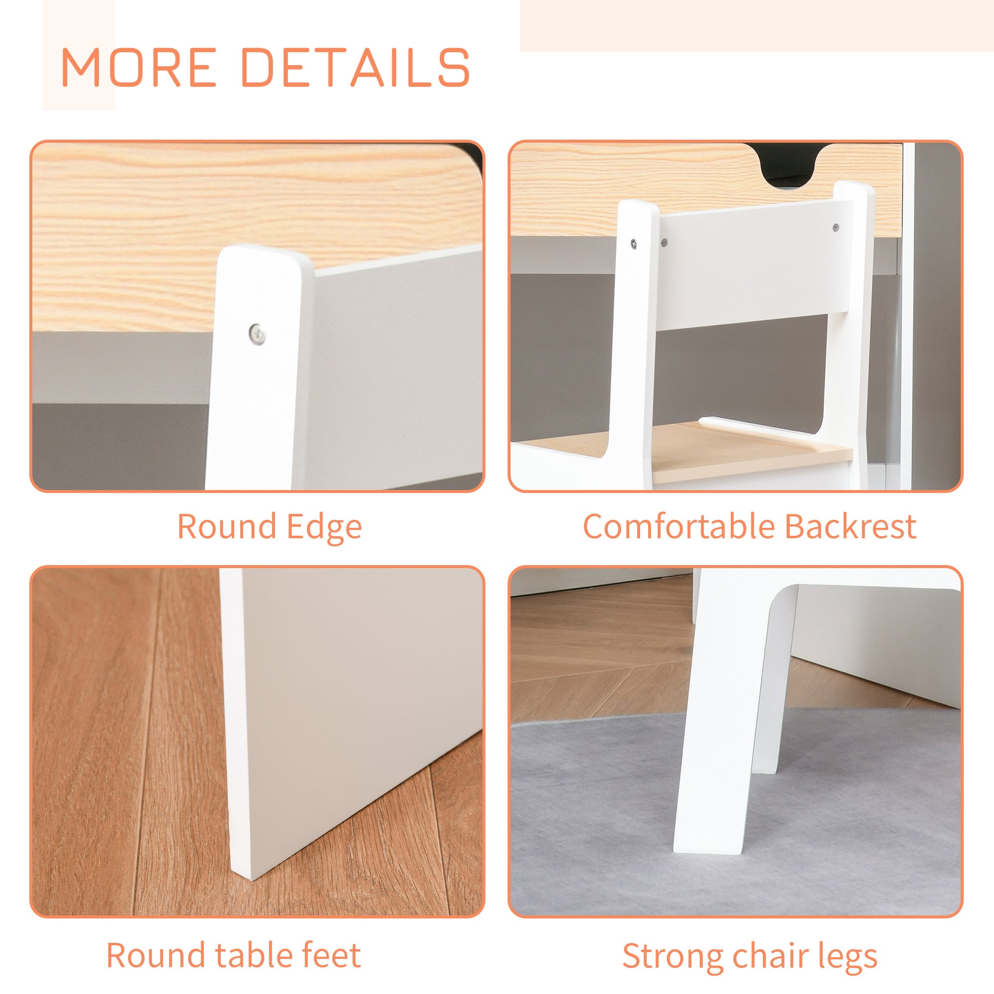 Qaba 2 Pieces Kids Desk and Chair Set with Storage Pull-Out Drawer for 6-10 Years, Writing, Reading, Drawing-Toys & Games > Toddler & Kids Furniture > Kids Desk Sets-DECOROLALA