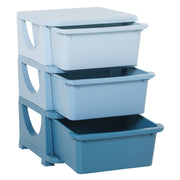Qaba 3 Tier Kids Toy Organizer and Storage Bins with 3 Plastic Drawers, Blue-Toys & Games > Toddler & Kids Furniture > Baby & Kids Storage-DECOROLALA