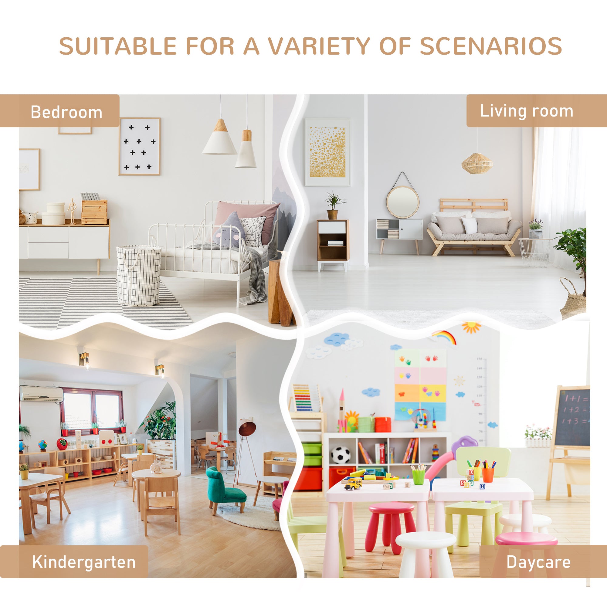 Qaba 4-Piece Set Kids Wood Table Chair Bench with Storage Function Easy to Clean Gift for Girls Boys Toddlers Age 3 Years up Natural and White-Toys & Games > Toddler & Kids Furniture > Kids Table Sets-DECOROLALA