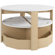 Qaba 5 Piece Kids Table and Chair Set with Storage for Kids Room, White-Toys & Games > Toddler & Kids Furniture > Kids Table Sets-DECOROLALA