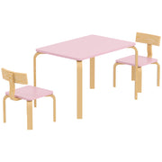 Qaba Kids Table and 2 Chair Set, Children Multi-Activity Furniture Set for Playing, Learning, Eating, Craft, Pink-Toys & Games > Toddler & Kids Furniture > Kids Table Sets-DECOROLALA