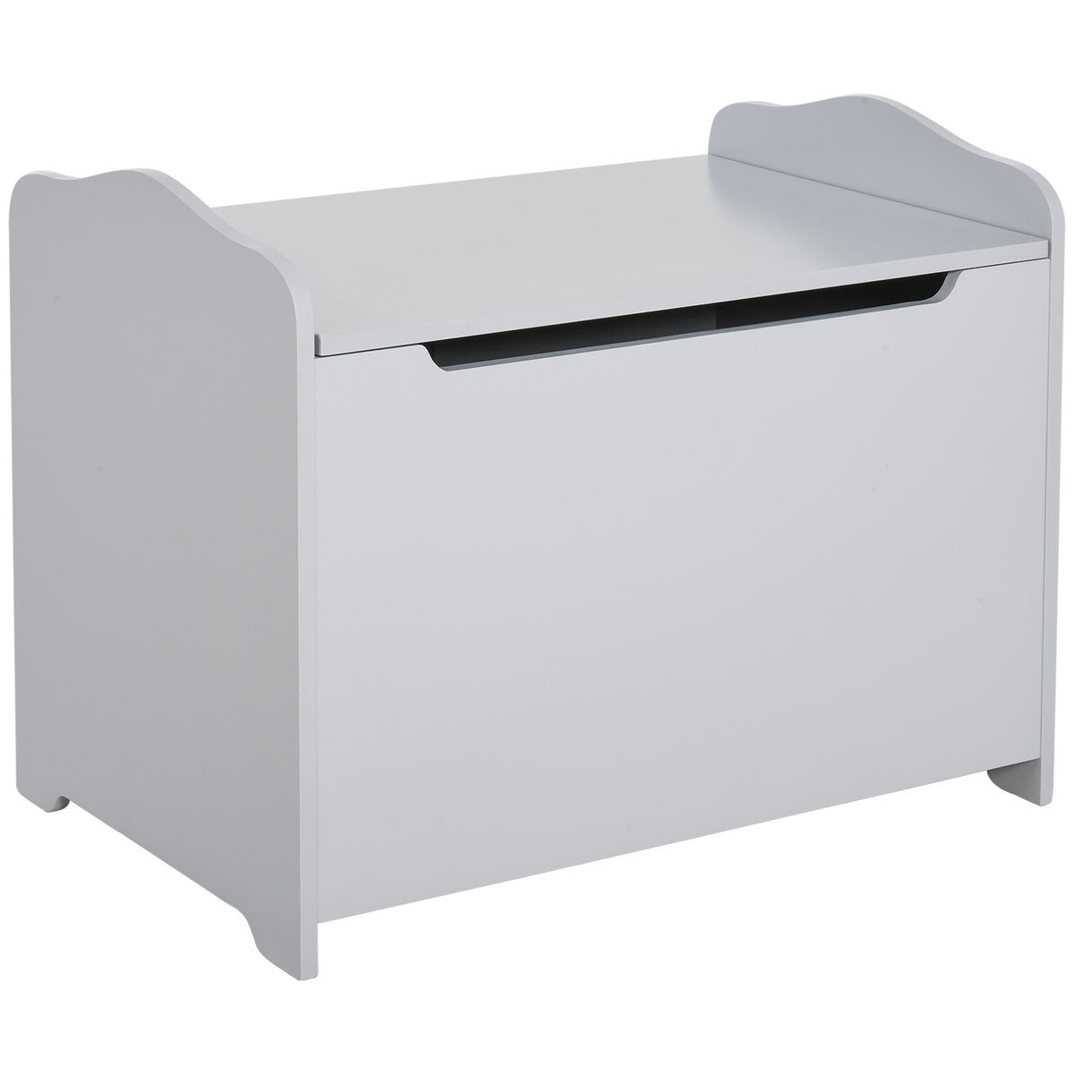 Qaba Kids Wooden Toy Chest - Grey MDF Storage Box 23.5" L-Toys & Games > Toddler & Kids Furniture > Baby & Kids Storage-DECOROLALA