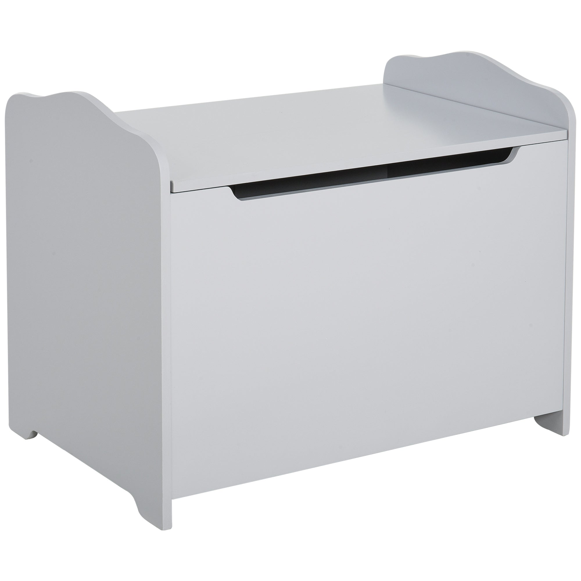 Qaba Kids Wooden Toy Chest - Grey MDF Storage Box 23.5" L-Toys & Games > Toddler & Kids Furniture > Baby & Kids Storage-DECOROLALA