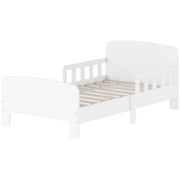 Qaba Toddler Bed Frame with Safety Side Rails for Girls and Boys, Bedroom Furniture, White-Toys & Games > Toddler & Kids Furniture > Kids Bedroom Furniture-DECOROLALA