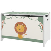 Qaba Toy Chest, Kids Storage Chest with Lid, Safety Hinges and Groove Handles for Boys, Girls, Green-Toys & Games > Toddler & Kids Furniture > Baby & Kids Storage-DECOROLALA