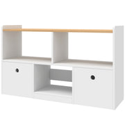 Qaba Toy Storage Organizer, Toy Organizers and Storage with 2 Movable Drawers and 3 Cubbies for Playroom, Nursery, White-Toys & Games > Toddler & Kids Furniture > Baby & Kids Storage-DECOROLALA