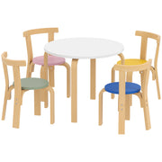 Qaba Wooden Kids Table and Chairs Set, Toddler Table and Chairs Set for 3-8 Years, Multi-Coloured-Toys & Games > Toddler & Kids Furniture > Kids Table Sets-DECOROLALA