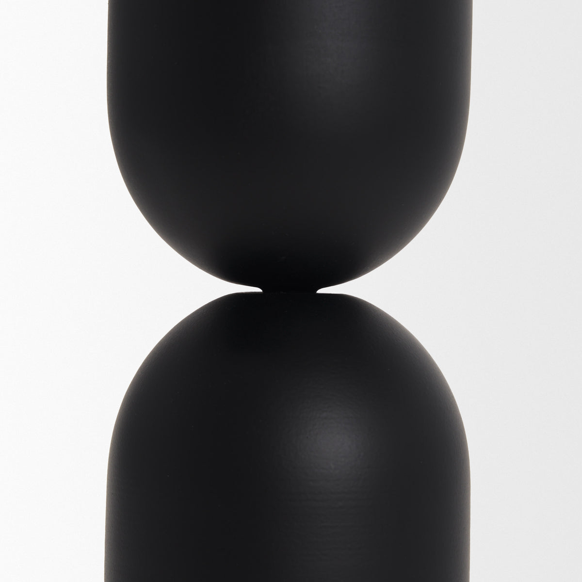 Qamra Short Black Metal Pillar Candle Holder-Table Candle Holders-DECOROLALA