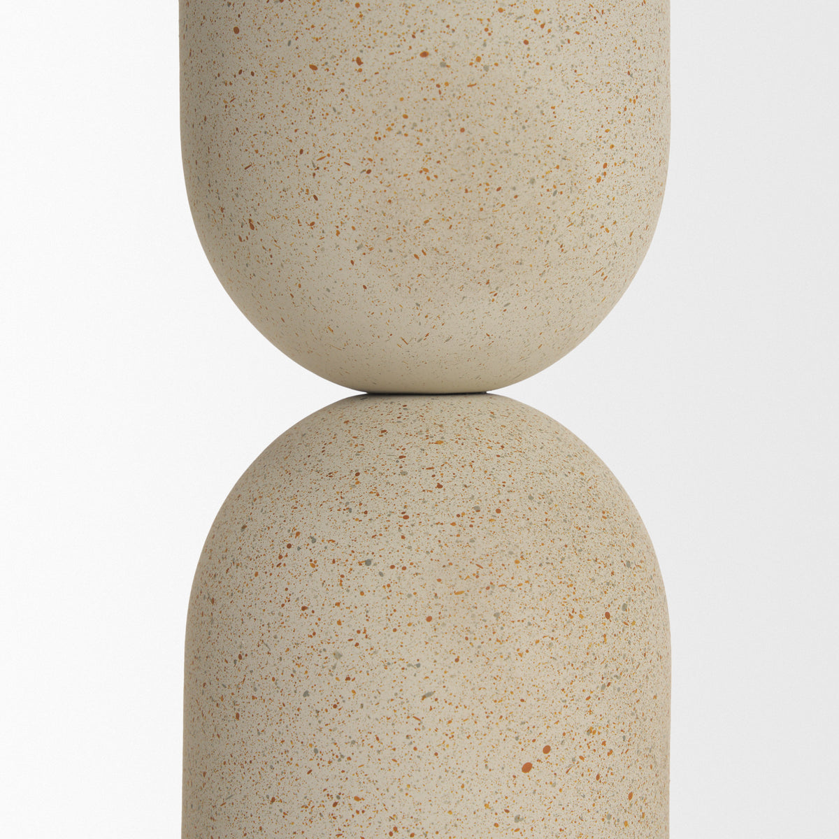 Qamra Tall Beige Textured Metal Pillar Candle Holder Candle Holder-Table Candle Holders-DECOROLALA