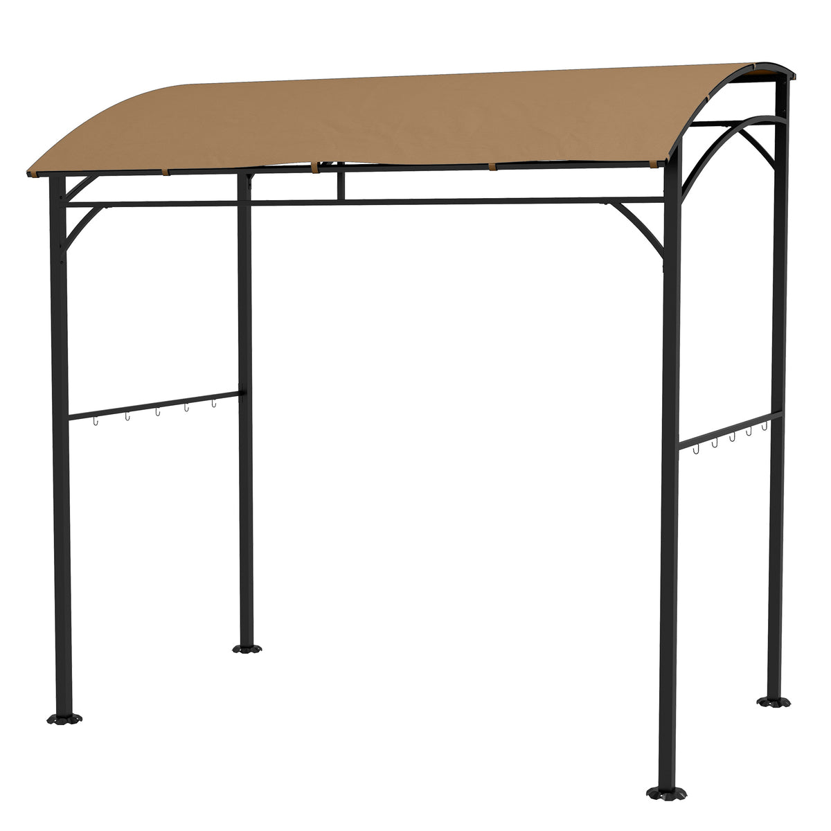 7' x 5' BBQ Grill Gazebo - Dark Brown Steel Frame Tent