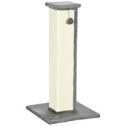 32" Tall Cat Scratching Post for Indoor Cats and Kittens, Sisal Cat Scratcher with Hanging Ball Soft Plush, Grey