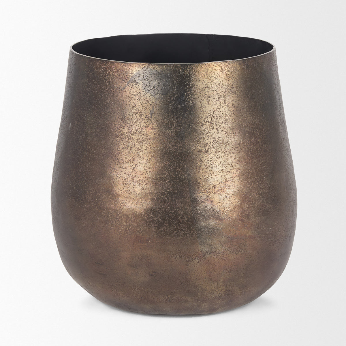 Quade Large Textured Gold Metal Planter-Vase-DECOROLALA
