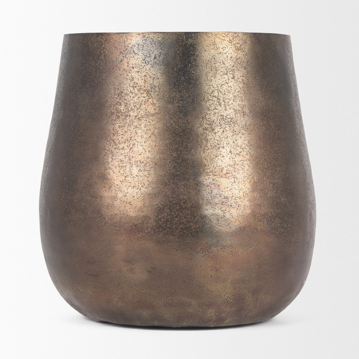 Quade Large Textured Gold Metal Planter-Vase-DECOROLALA