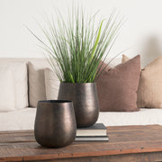 Quade Large Textured Gold Metal Planter-Vase-DECOROLALA