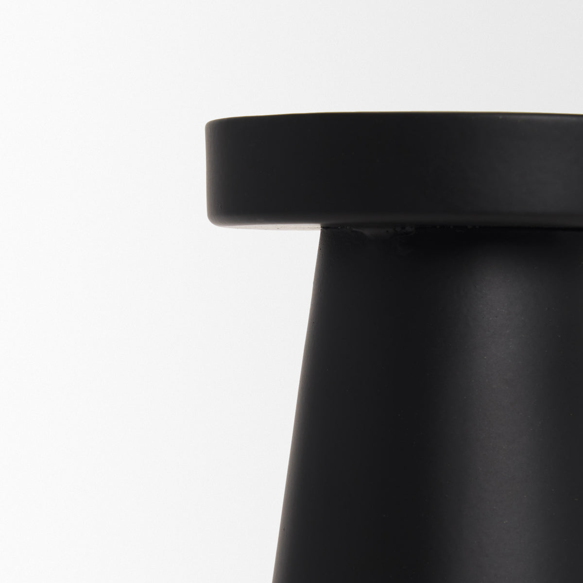 Quadir Medium Matte Black Metal Candle Holder-Table Candle Holders-DECOROLALA