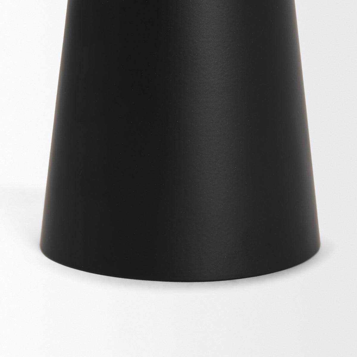 Quadir Short Matte Black Metal Candle Holder-Table Candle Holders-DECOROLALA