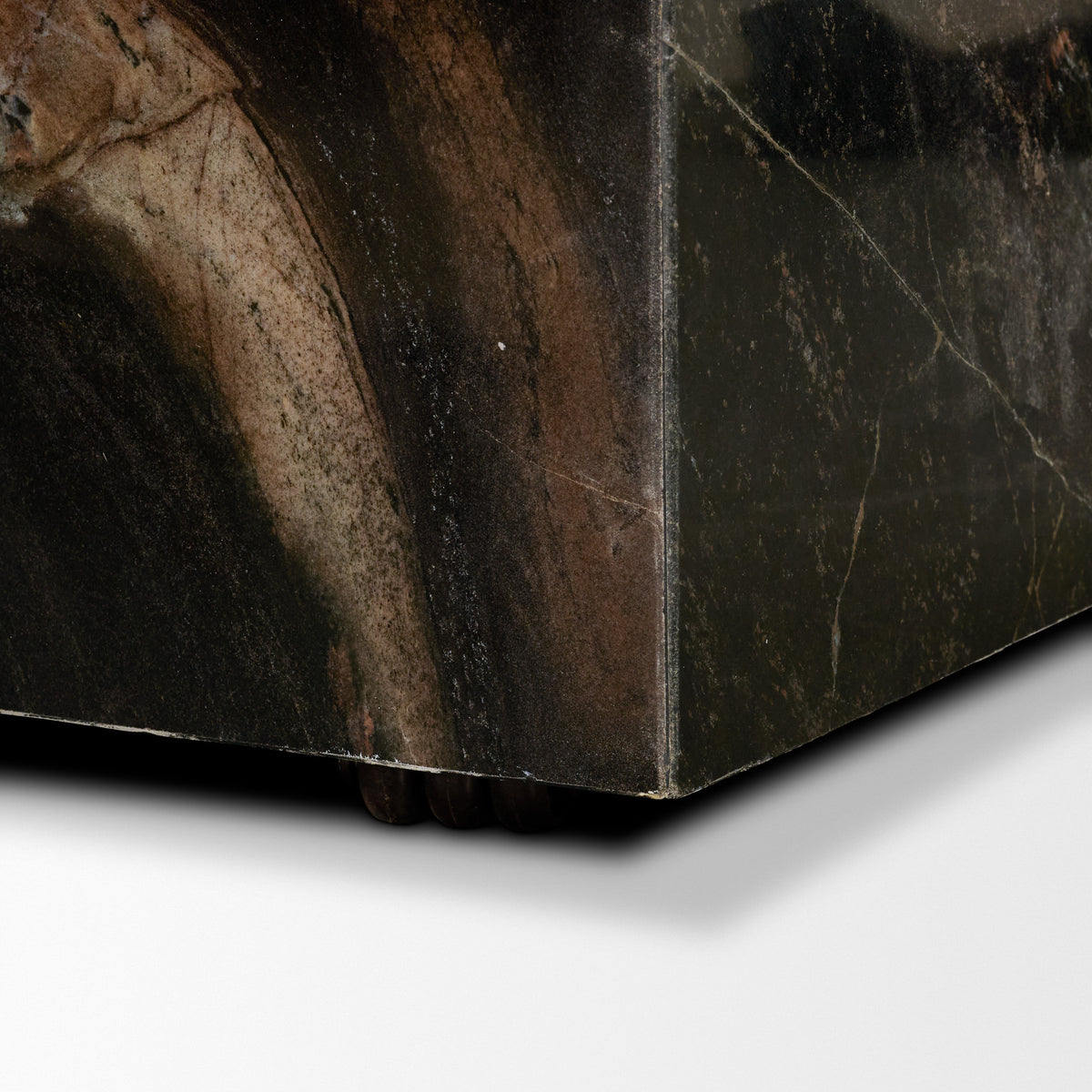 Quadra 20" Solid Black Marble Square Coffee Table-Coffee Tables-DECOROLALA