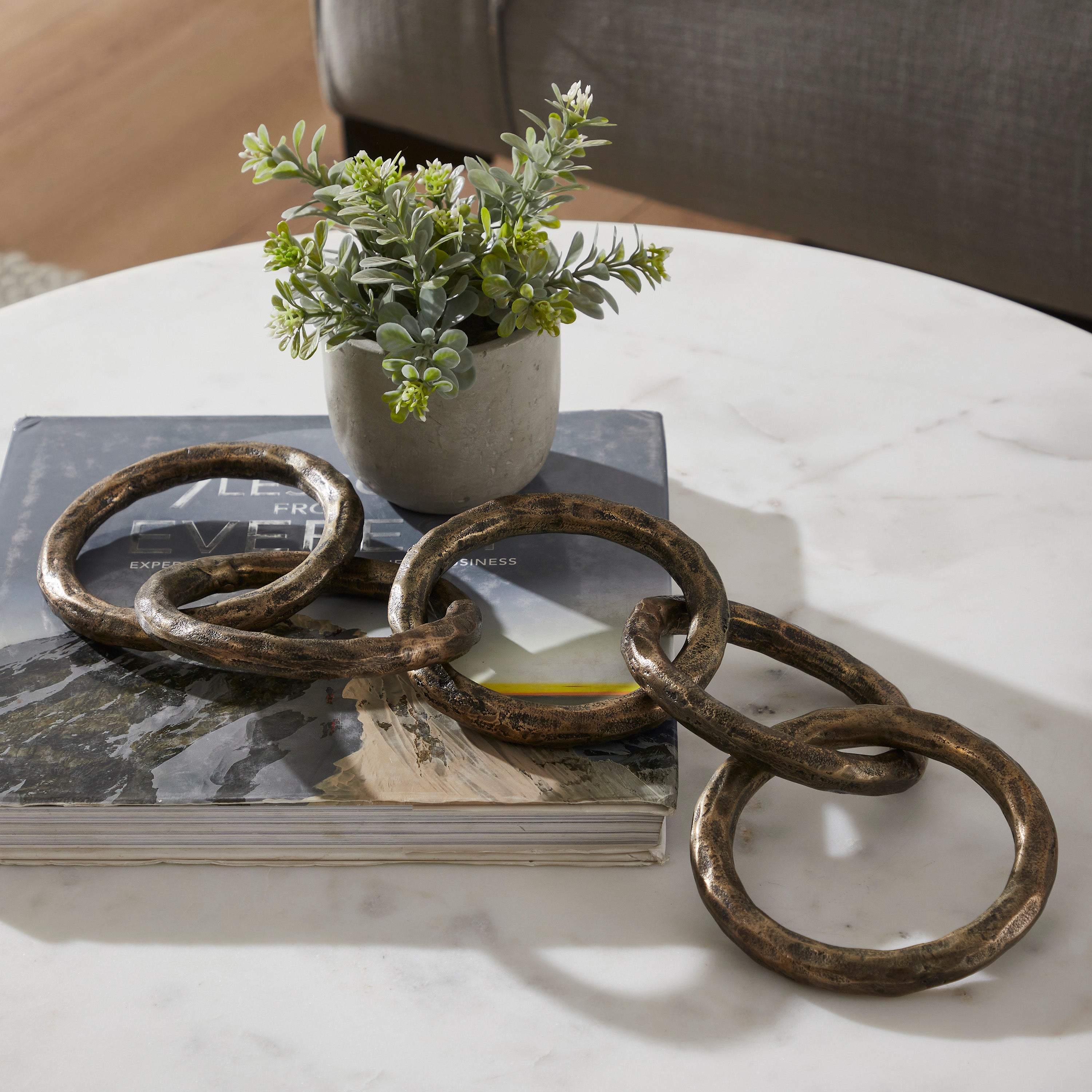 Quai Indoor Cast Aluminum Table Top Accessory, Antique Brass-Table Top Accessory-DECOROLALA