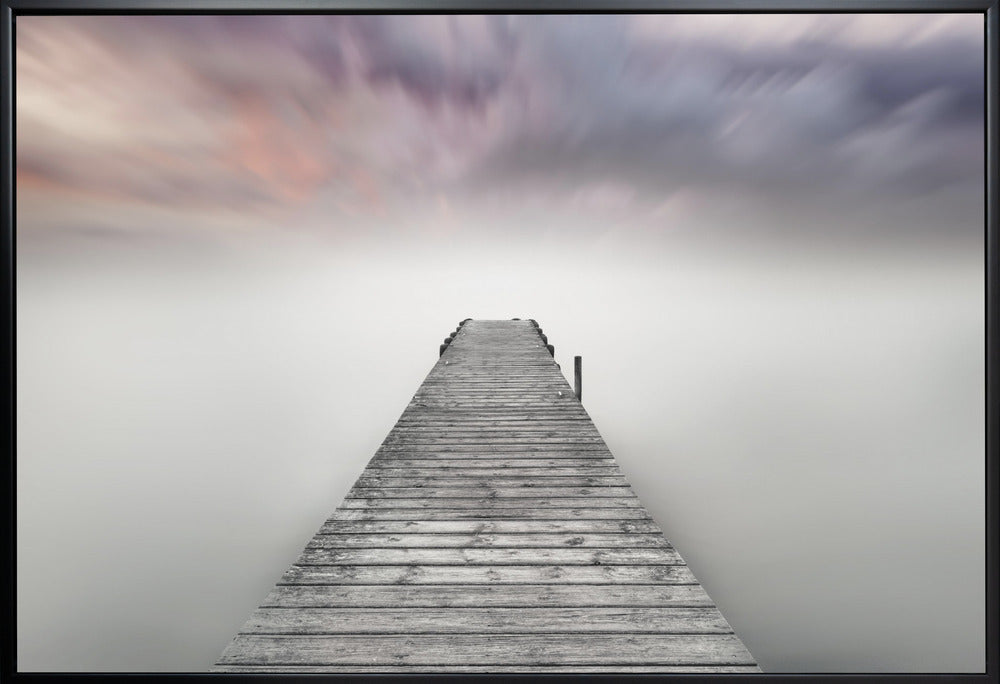 Quay Pier in Fog-Canvas Print-DECOROLALA