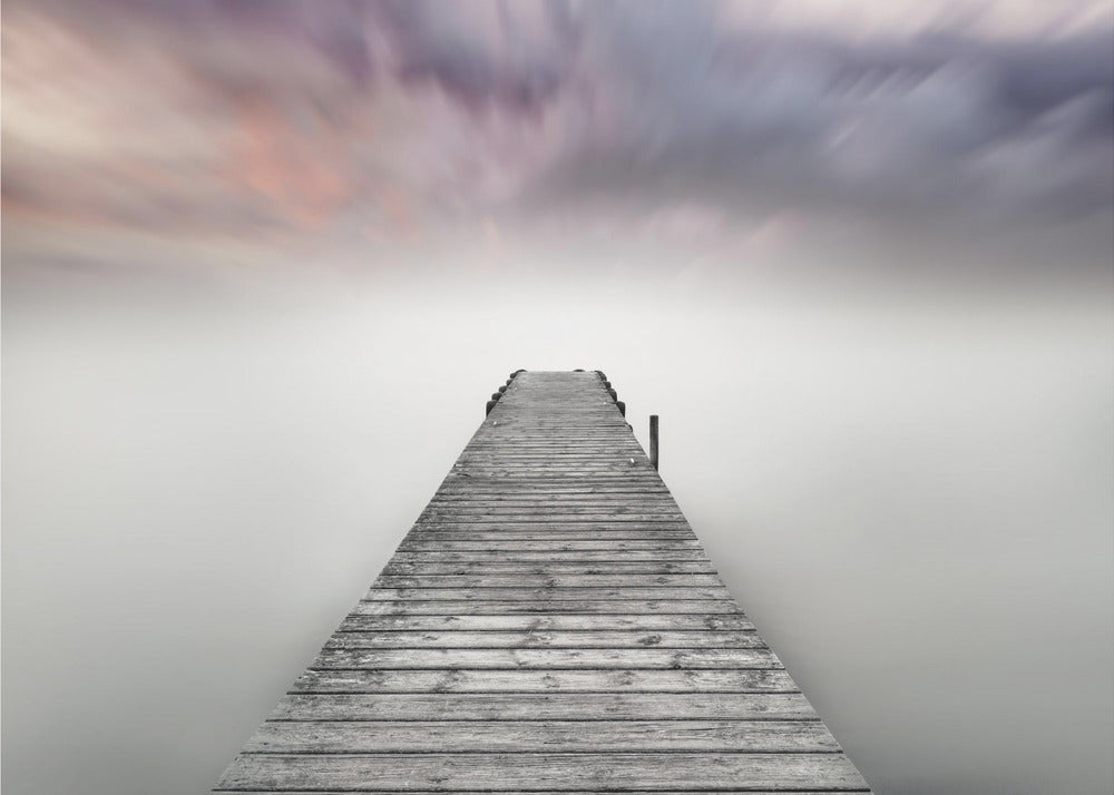 Quay Pier in Fog-Canvas Print-DECOROLALA