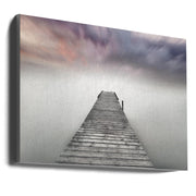 Quay Pier in Fog-Canvas Print-DECOROLALA