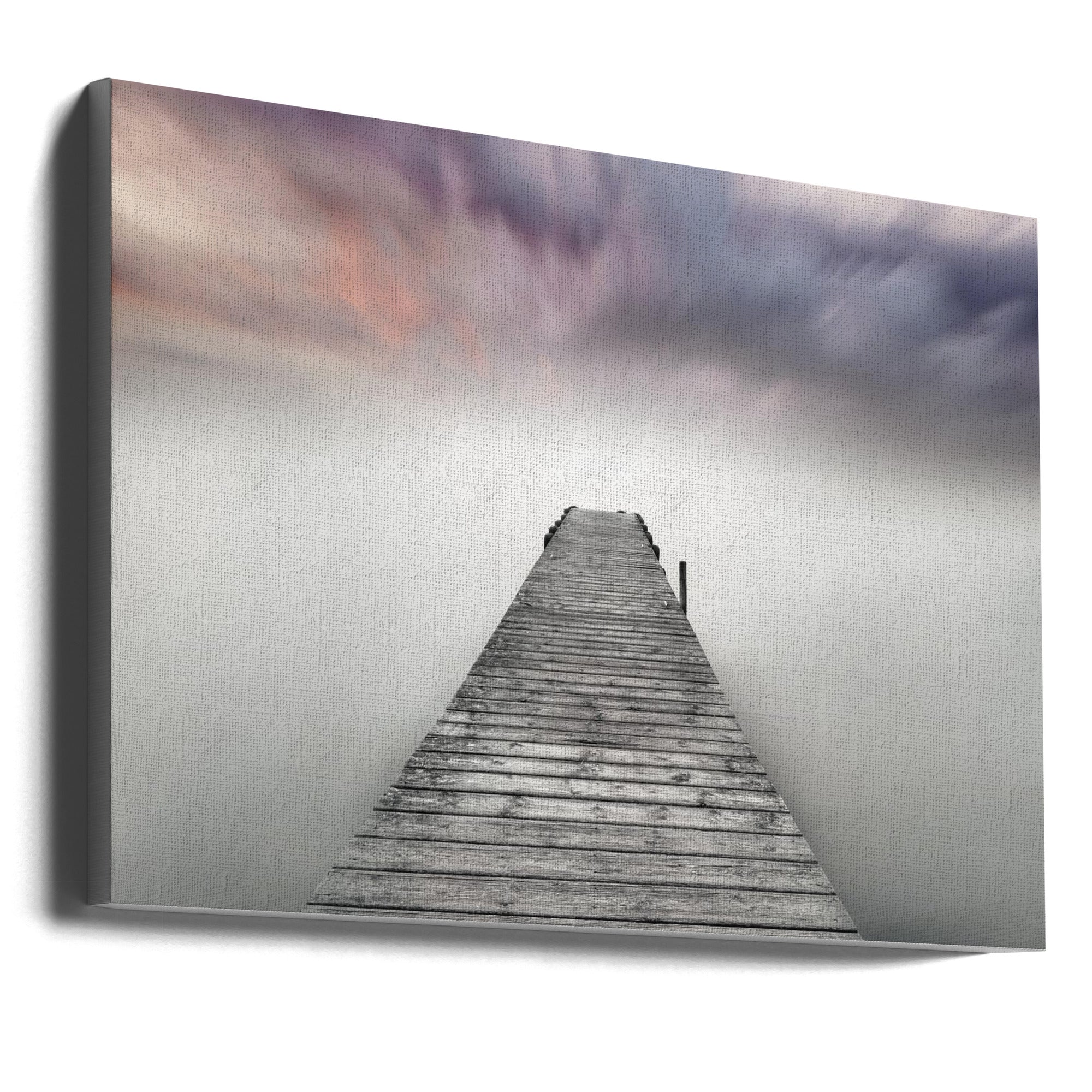 Quay Pier in Fog-Canvas Print-DECOROLALA