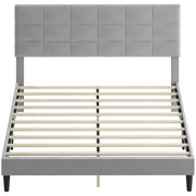 Queen Bed Frame Upholstered Grey-DECOROLALA