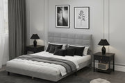 Queen Bed Frame Upholstered Grey-DECOROLALA