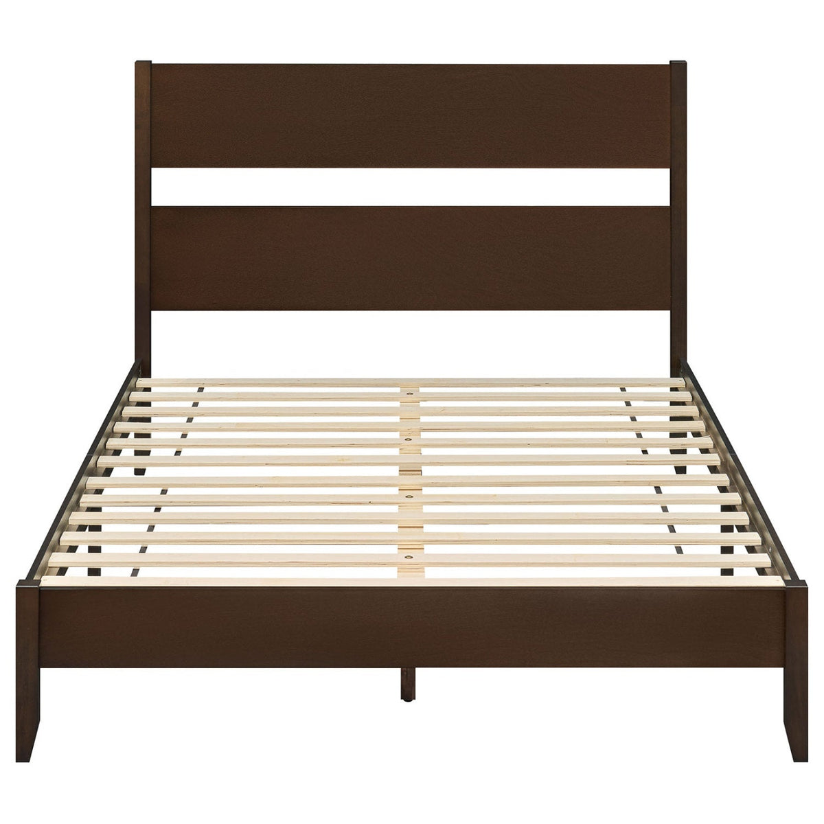 Queen Bed Frame with Headboard and Solid Wood Legs 12 Slats-Beds & Bed Frames-DECOROLALA