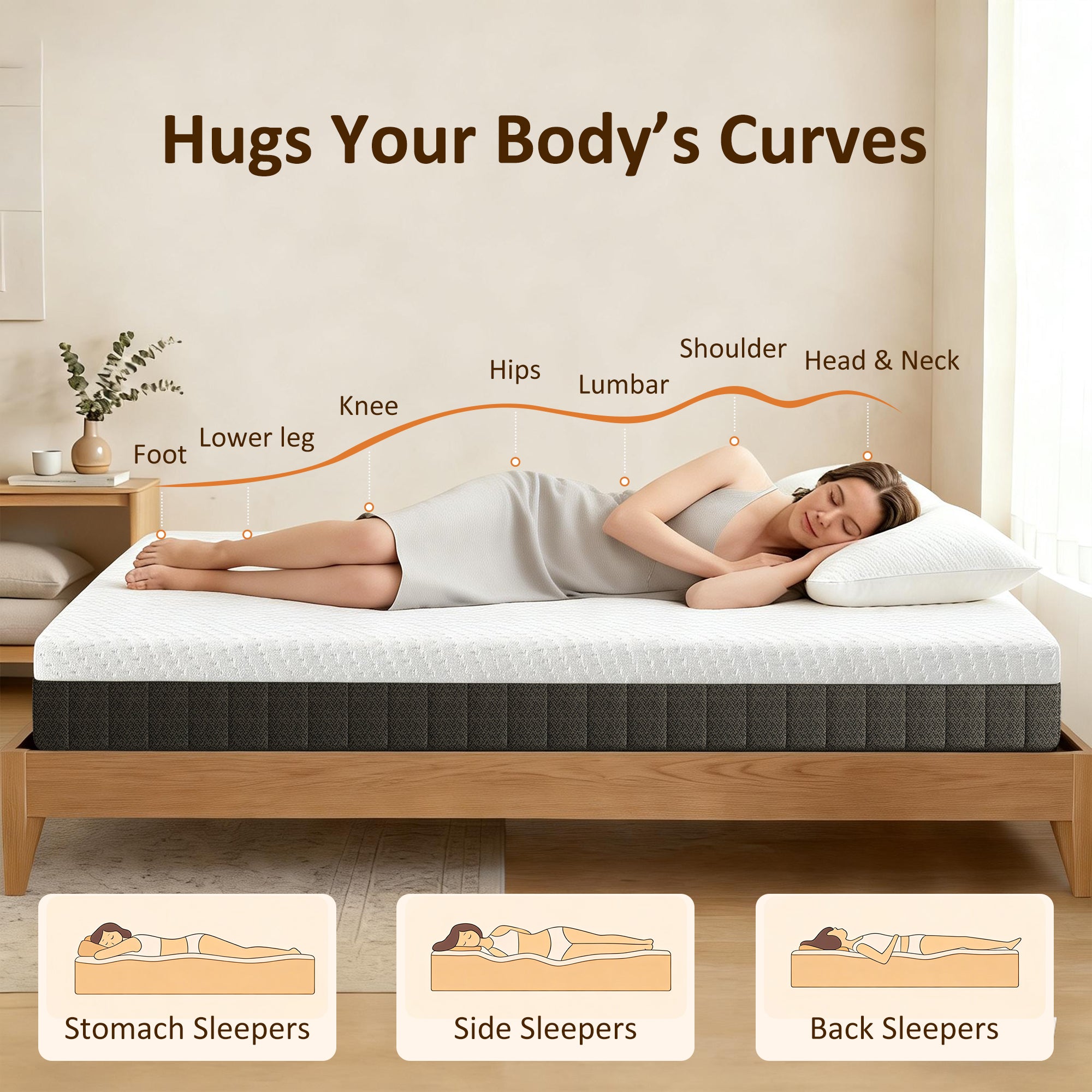 Queen Mattress 10" Cooling Memory Foam-DECOROLALA