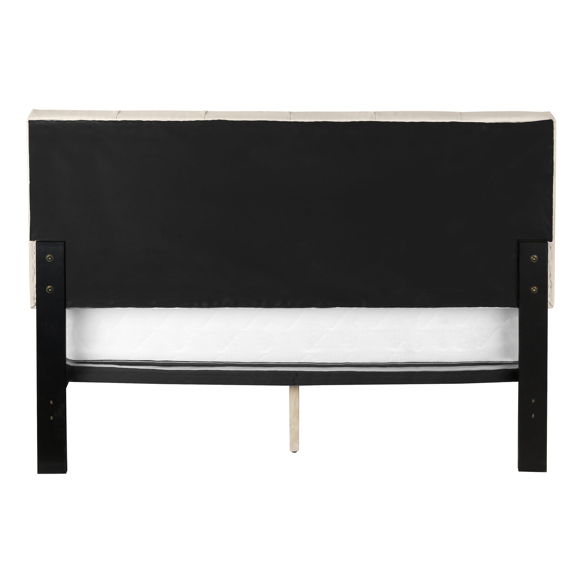 Queen Platform Bed Frame, Beige Linen Upholstered-Bed-DECOROLALA