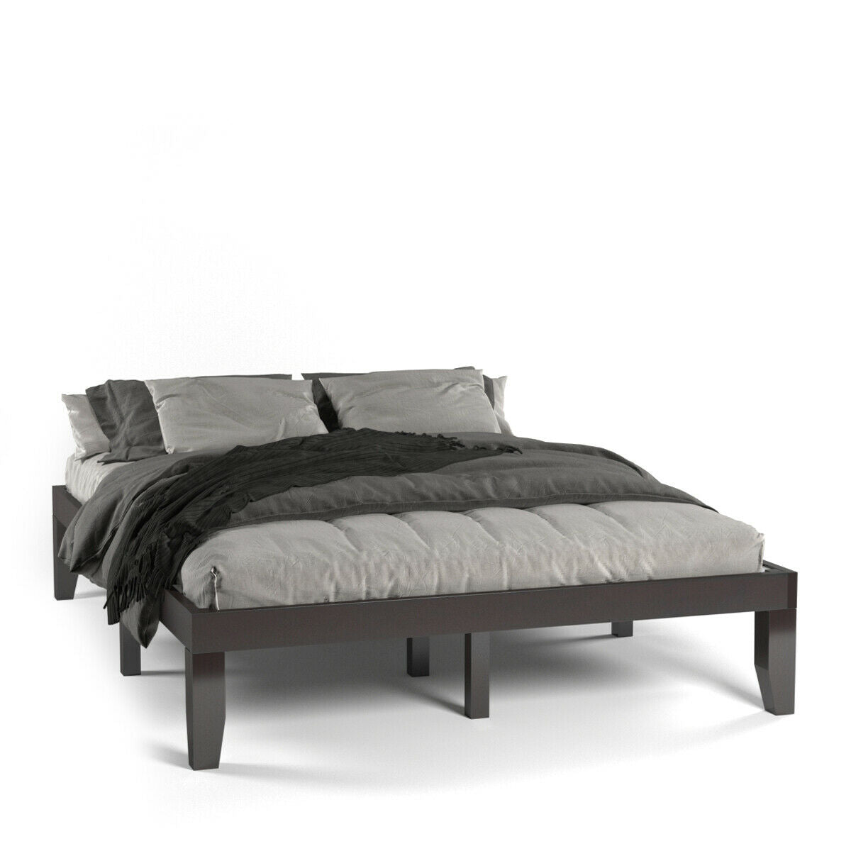 Queen Size 14 Inch Wooden Bed Mattress Frame-Simple Bed Frame-DECOROLALA