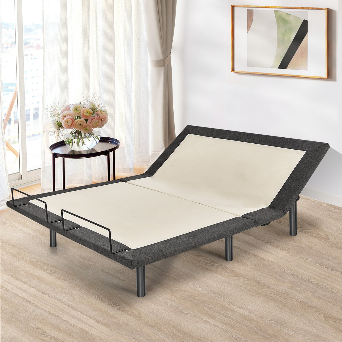 Queen Size Adjustable Bed Base Electric Bed Frame with Massage Modes-Simple Bed Frame-DECOROLALA