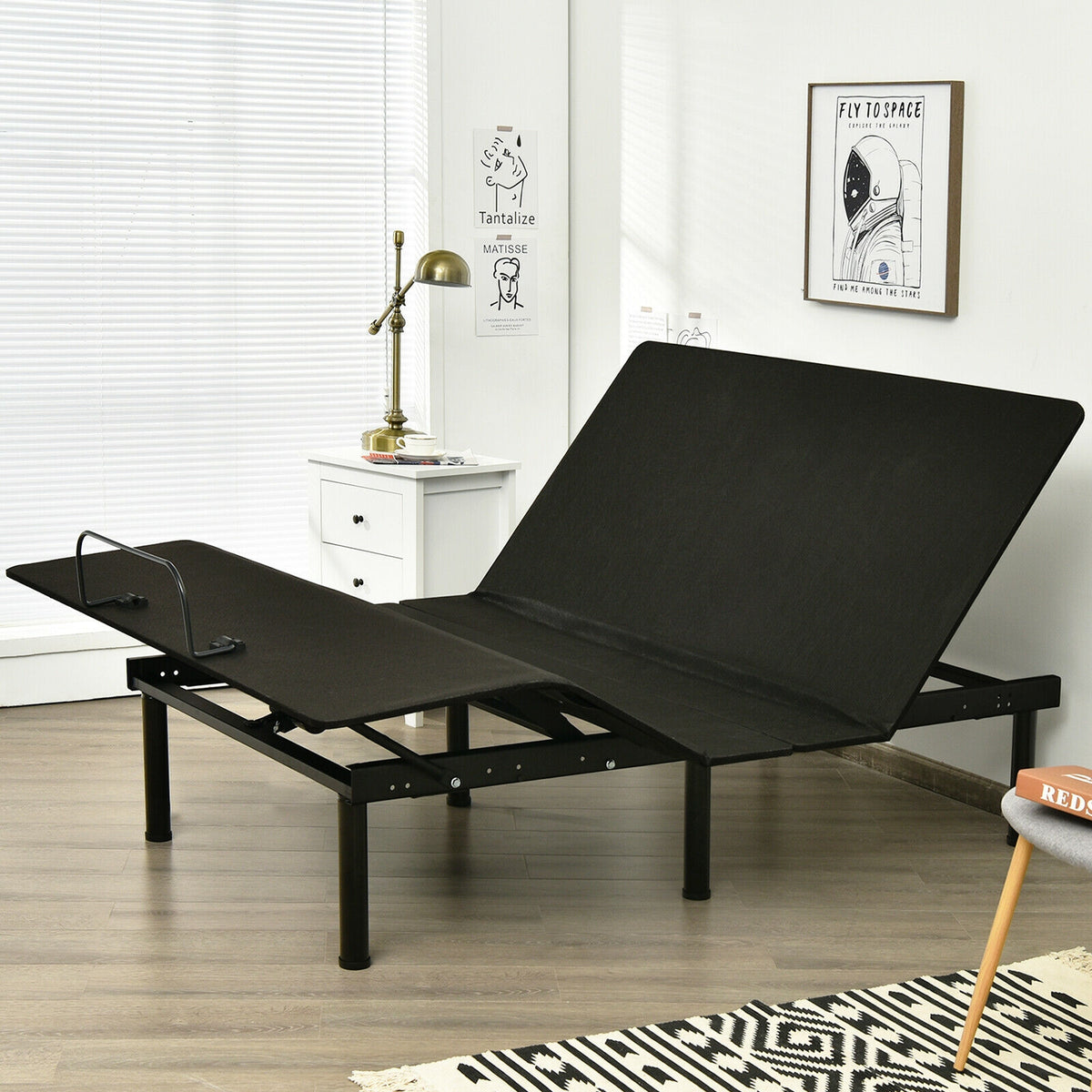 Queen Size Adjustable Bed Base Frame with Wireless Remote Control-Simple Bed Frame-DECOROLALA