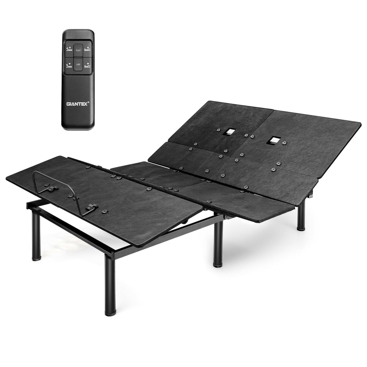 Queen Size Adjustable Bed Base with Head and Foot Incline-Simple Bed Frame-DECOROLALA