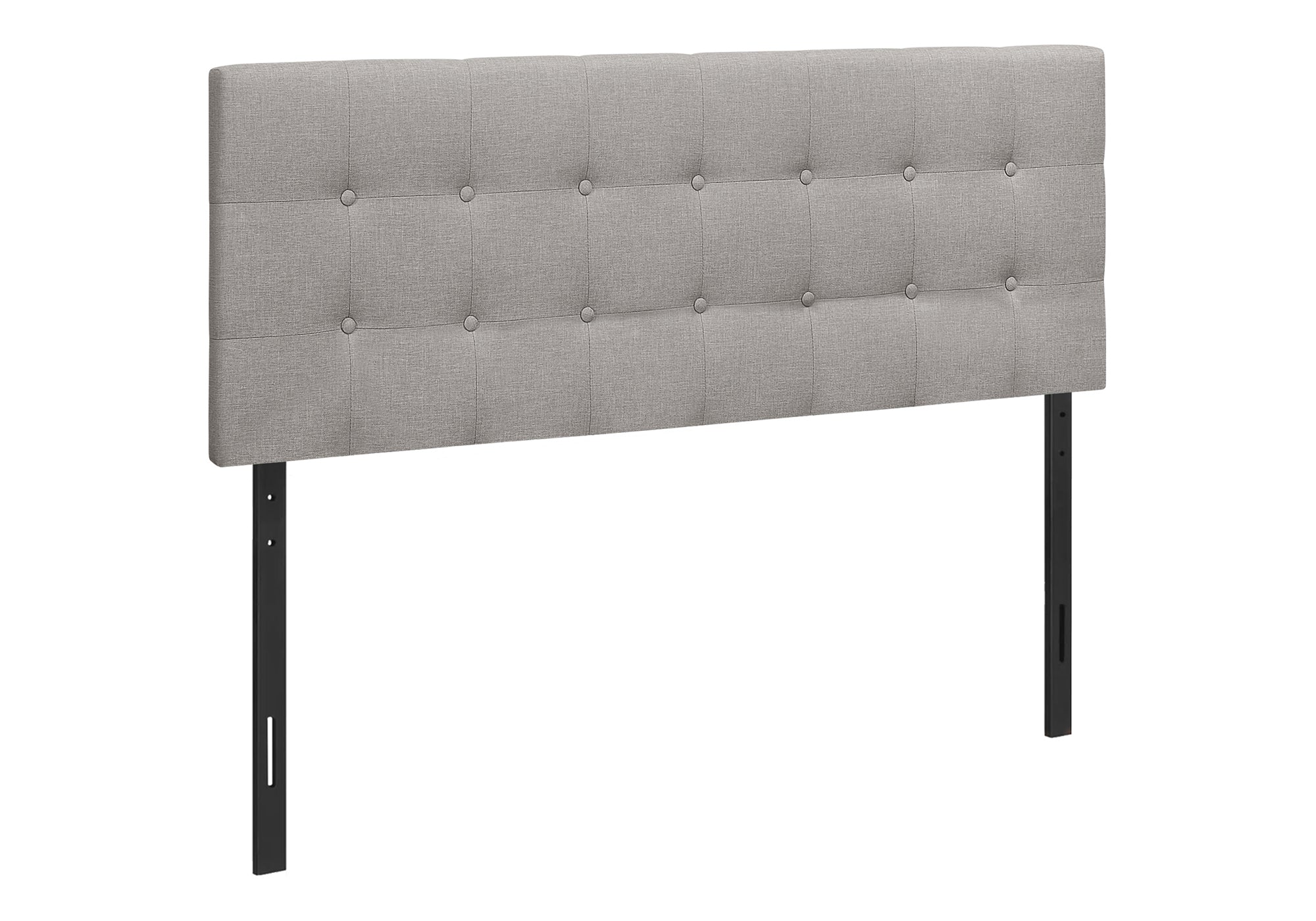 Queen Size Brown Leather-Look Button-Tufted Headboard-Bed-DECOROLALA