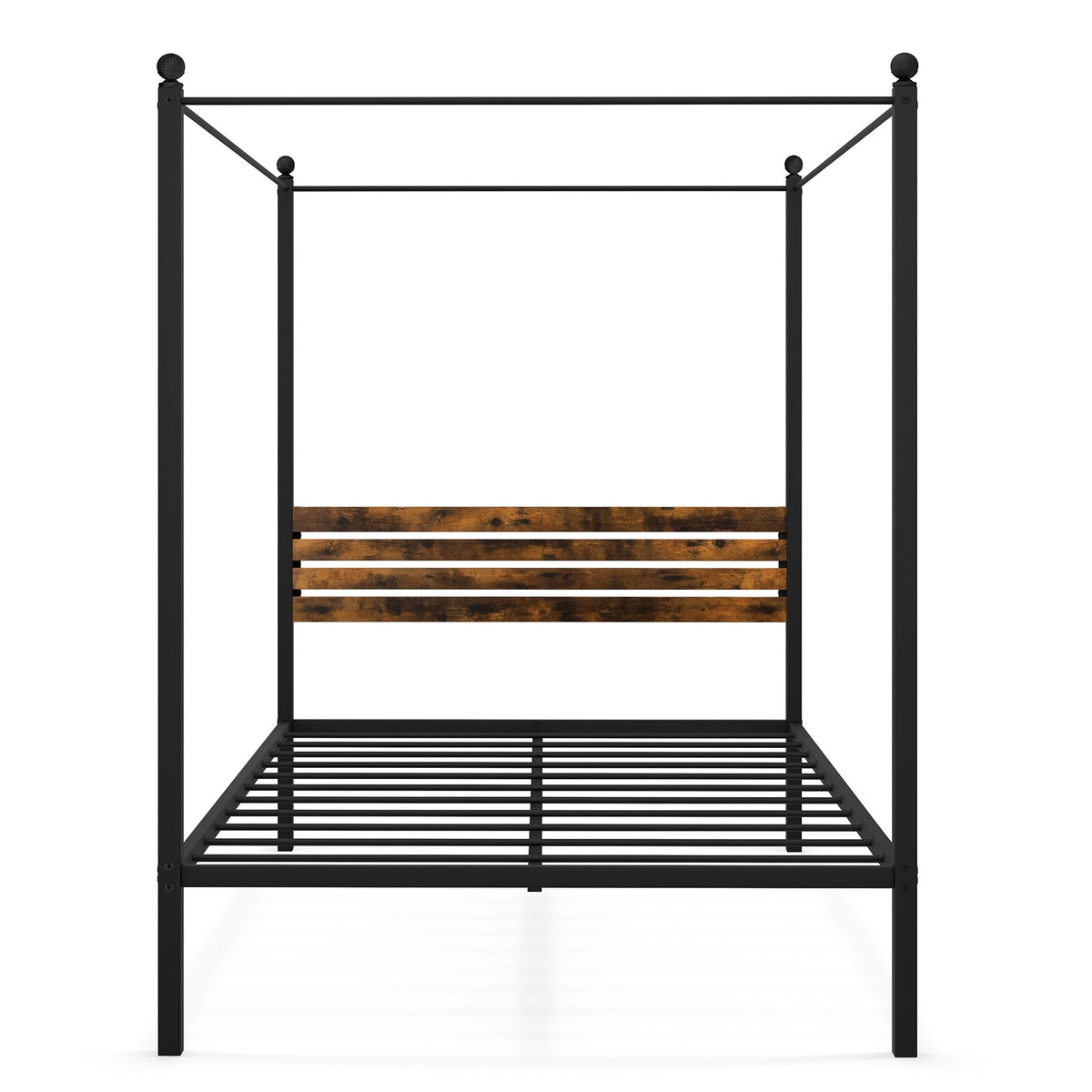 Queen Size Canopy Bed Frame with Under Bed Storage-Full Size-Simple Bed Frame-DECOROLALA