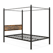 Queen Size Canopy Bed Frame with Under Bed Storage-Full Size-Simple Bed Frame-DECOROLALA