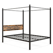 Queen Size Canopy Bed Frame with Under Bed Storage-Queen Size-Simple Bed Frame-DECOROLALA