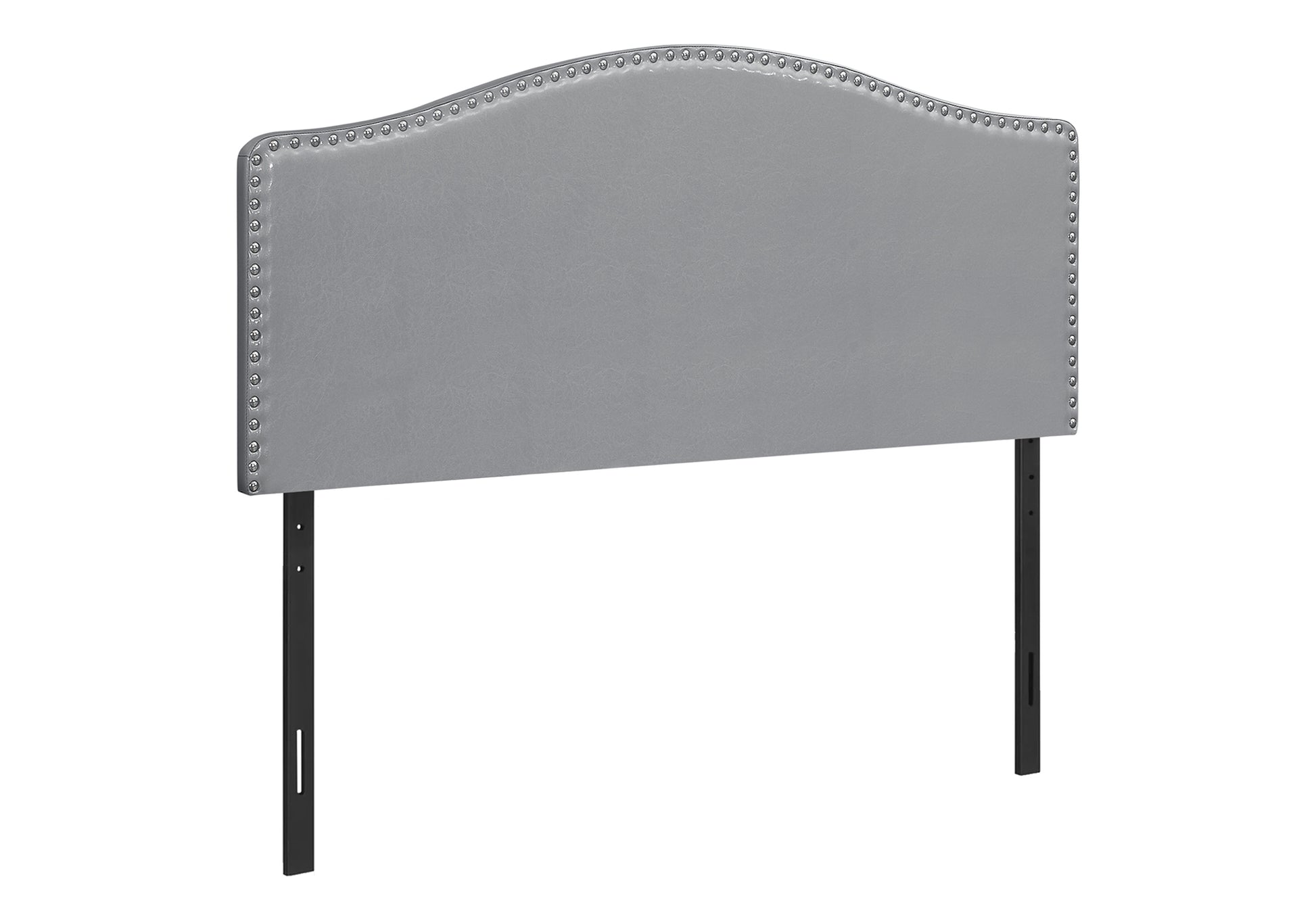 Queen Size Grey Leather-Look Upholstered Headboard-Bed-DECOROLALA