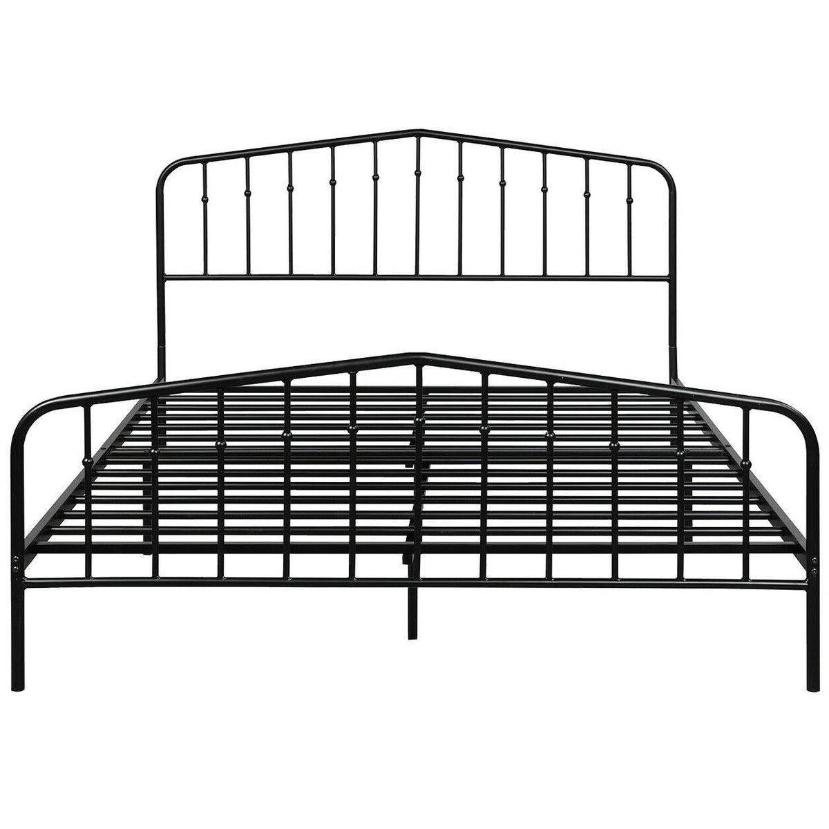 Queen Size Metal Bed Frame Steel Slat Platform-Simple Bed Frame-DECOROLALA