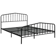 Queen Size Metal Bed Frame Steel Slat Platform-Simple Bed Frame-DECOROLALA
